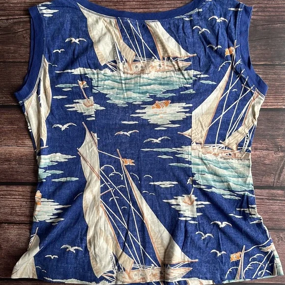 RALPH LAUREN | Sailboats print cotton tank - Picture 6 of 7